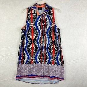 Mely Shirt Dress Womens Size XL Multicolor Floral Sleeveless Button Up